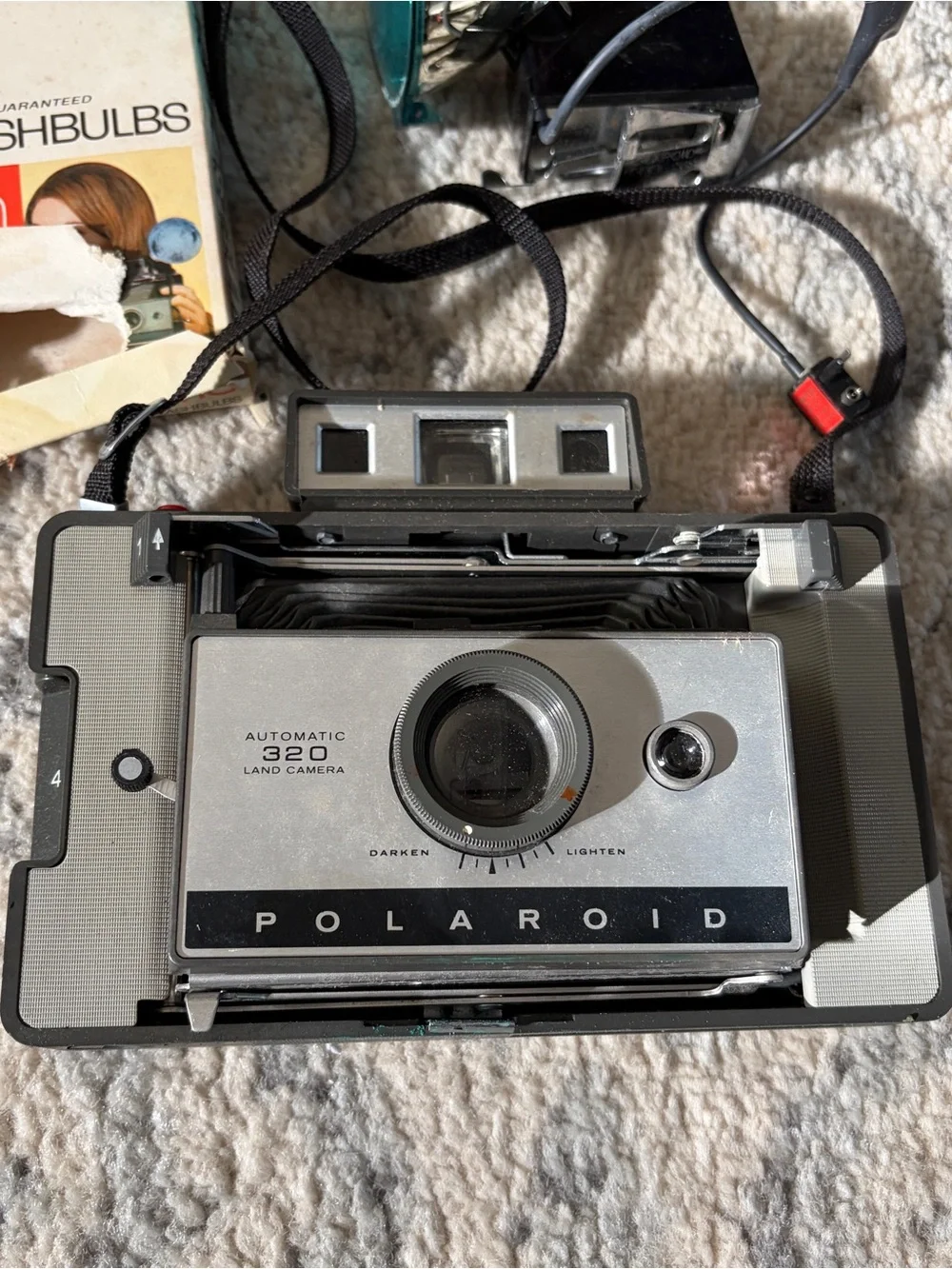 Polaroid 320 Automatic Land Camera in Silver and Black
